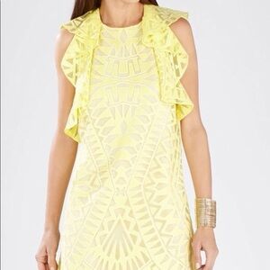 BCBGMAXAZRIA Jenni Ruffle-Shoulder dress Sz L